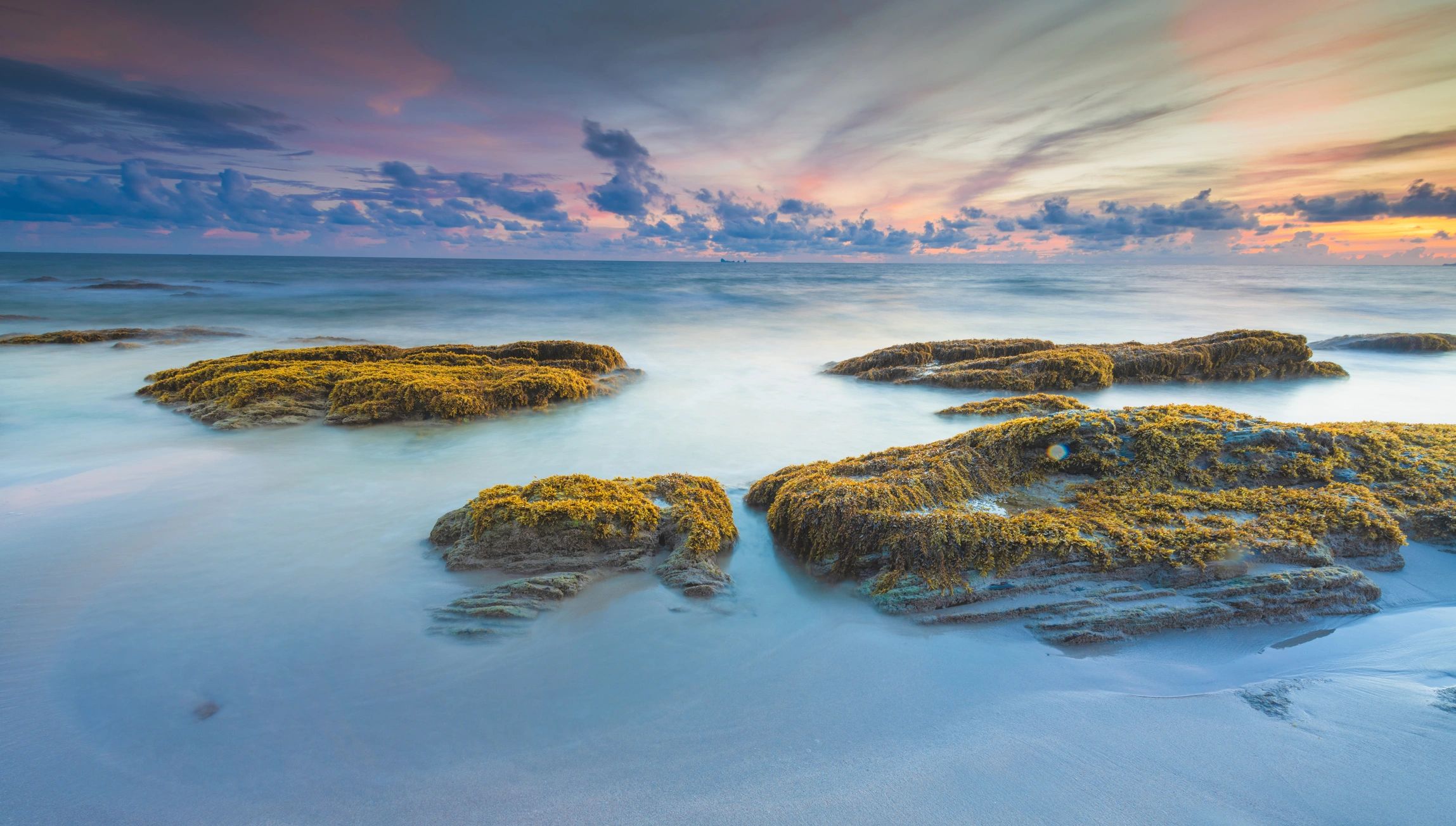 Tropical beach at sunset